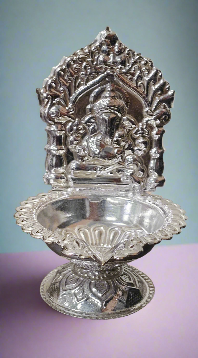 German Silver Ganesha Diya