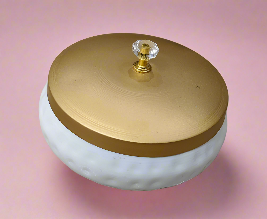 White Matki Pichwai Jar 6"