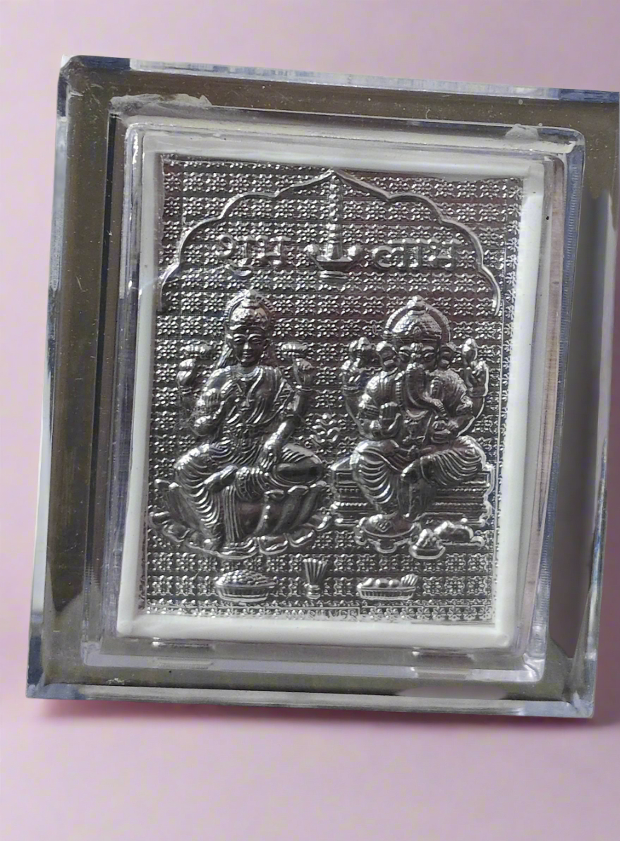 999 Silver Ganesha Lakshmi Frame