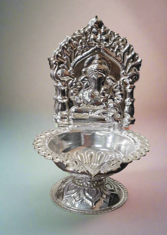 German Silver Ganesha Diya