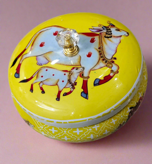 Yellow Matki Pichwai Jar 5"