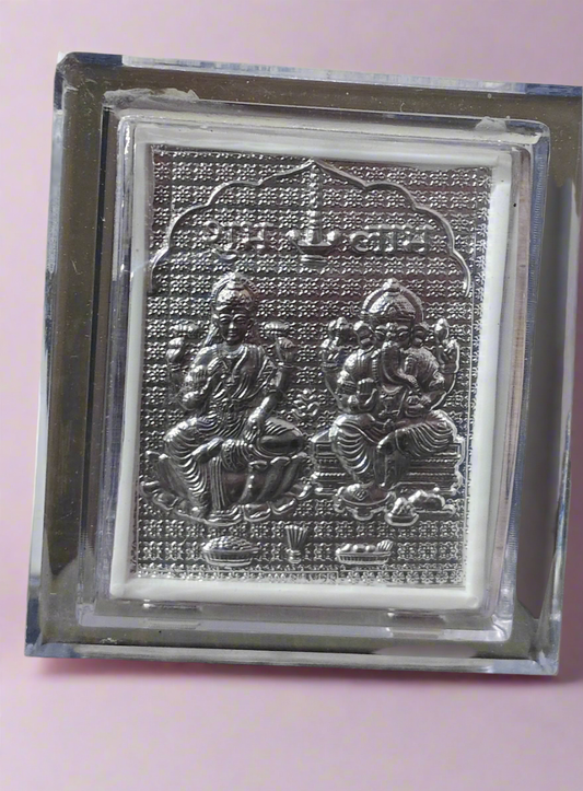 999 Silver Ganesha  Lakshmi Frame
