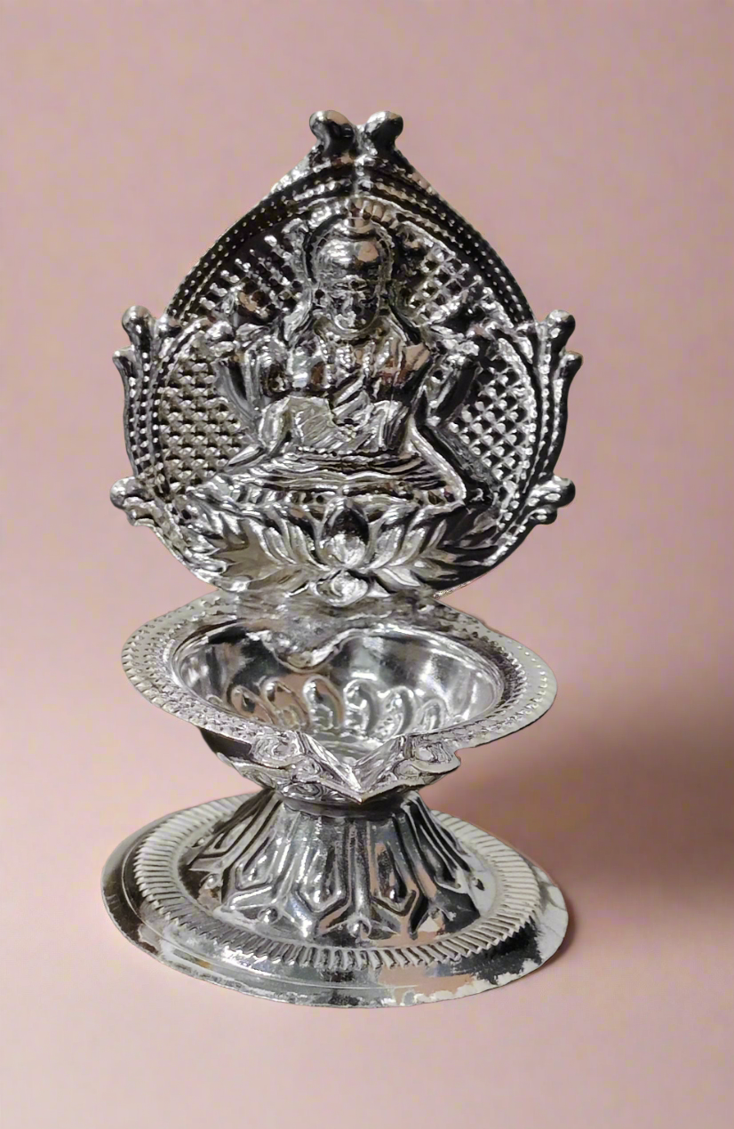 German Silver Lakshmi Diya